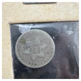 1853 Three Cent Silver Coin