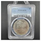 1885-S Key Date Morgan Silver Dollar AU53