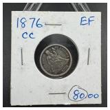 1876-cc Seated Liberty Dime