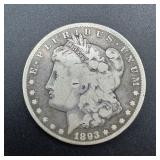 1893-cc Key Date Morgan Silver Dollar