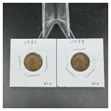 1931 & 1933 Wheat Cents