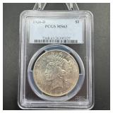 1926-d Peace Silver Dollar Pcgs Ms63