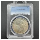 1934 Peace Silver Dollar Pcgs Ms64