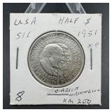 1951 Carver-Washington Silver Half Dollar