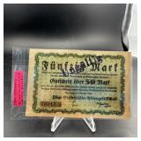 1922 Germany 50 Mark Notfeld Note