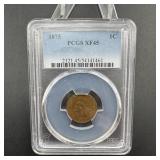 1875 Indian Head Cent XF45