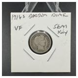 1916s Barber Dime  Semi Key