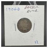 1906d Barber Dime