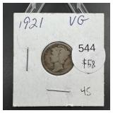 1921 Better Date Mercury Silver Dime