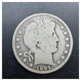 1897 Barber Silver Half Dollar