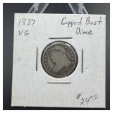 1837 Capped Bust Silver Dime