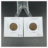 1928-d & 1925-d Wheat Cents