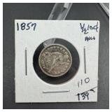 1857 Seated Liberty Half Dime
