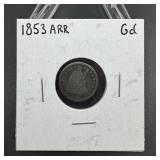1853 Seated Liberty Half Dime