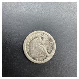 1845 Seated Liberty Half Dime
