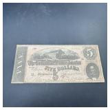 1861 $5 Confederate States Note