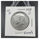 1968-d 40% Silver Kennedy Half Dollar