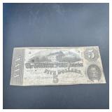 1863 $5 Confederate States Note