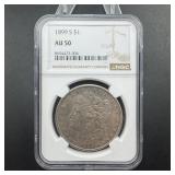1899-s Morgan Silver Dollar Graded Ngc Au50