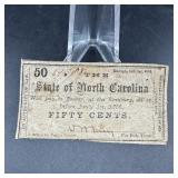 1861 State Of North Carolina 50 Cents Obsolete Not
