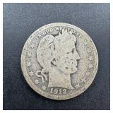 1912 Barber Silver Quarter