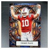 Custom Drake Maye Stained Glass Football Card