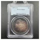 1878-cc Morgan Silver Dollar Graded Pcgs Ms63