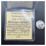 Ancient Silver Drachm Of Rudrasena Ii, Kshatrapa D
