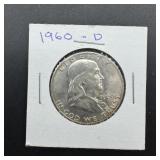1960-D Franklin silver half dollar.