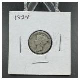 1924 Mercury Silver Dime