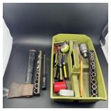 Toolbox Tray Loaded With Assorted Hand Tools.