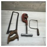 Ridgid Pipe Cutter And Assorted Saws.