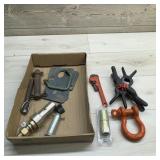 Clevis & Hitch Pin Lot. Assorted Clevises And Hitc