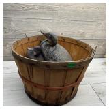 Duck Decoy Lot. Bushel Basket Filled With Duck Dec