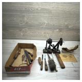 Chisel & Polishing Set. Box Of Miscellaneous Wood