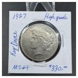 1927 Peace Silver Dollar