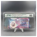 $10 Hong Kong Government note, graded 66.