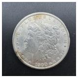 1900 Morgan silver dollar.