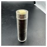 Roll of 40 Jefferson nickels.