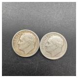 1951-s And 1952-s Roosevelt Silver Dimes