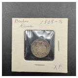 1908-s Barber Silver Dime