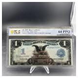 1899 $1 Black Eagle Silver Certificate, Graded Cho