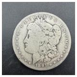 1891-o Morgan Silver Dollar.