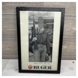 Vintage Ruger Framed Poster, Approximately 12  2