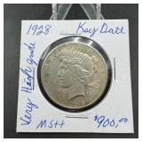 1928 Peace Silver Dollar