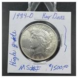 1934-D Peace Silver Dollar