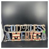 Decorative "god Bless America" Tin Sign.