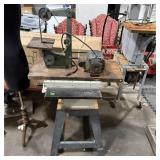 Electric Belt Sander Mounted On Stand.
