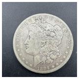 1884-o Morgan Silver Dollar.