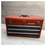 Craftsman toolbox with miscellaneous tools.